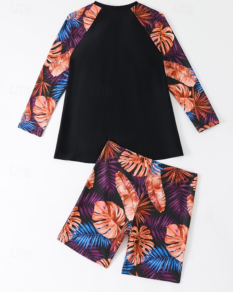 Γυναικεία Πρότυπο Προστατευτικά Σουίτες μπάνιου για μεγάλα μεγέθη Τανκίνι και μπικίνι για σέρφινγκ Τροπικό Προστασία UV Ελαστικό Μακρυμάνικο Μαγιό Μπολύζες Σέρφινγκ Καταδύσεις Κολύμβηση Καλοκαίρι 2026 - $30.99 –P4