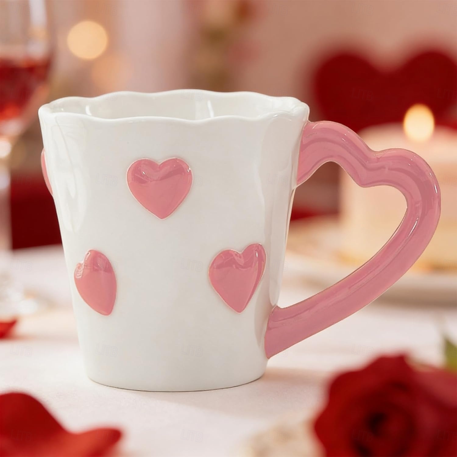 Heart-Shaped Coffee Mug – Cute Ceramic Cup with Red Hearts, Valentine's Day Themed Tea Mug for Gifts, Home Decor, Office, Couples, Love Gifts, Birthday, Wedding, and Romantic Decorations 2026 - SGD S$28.45 –P7