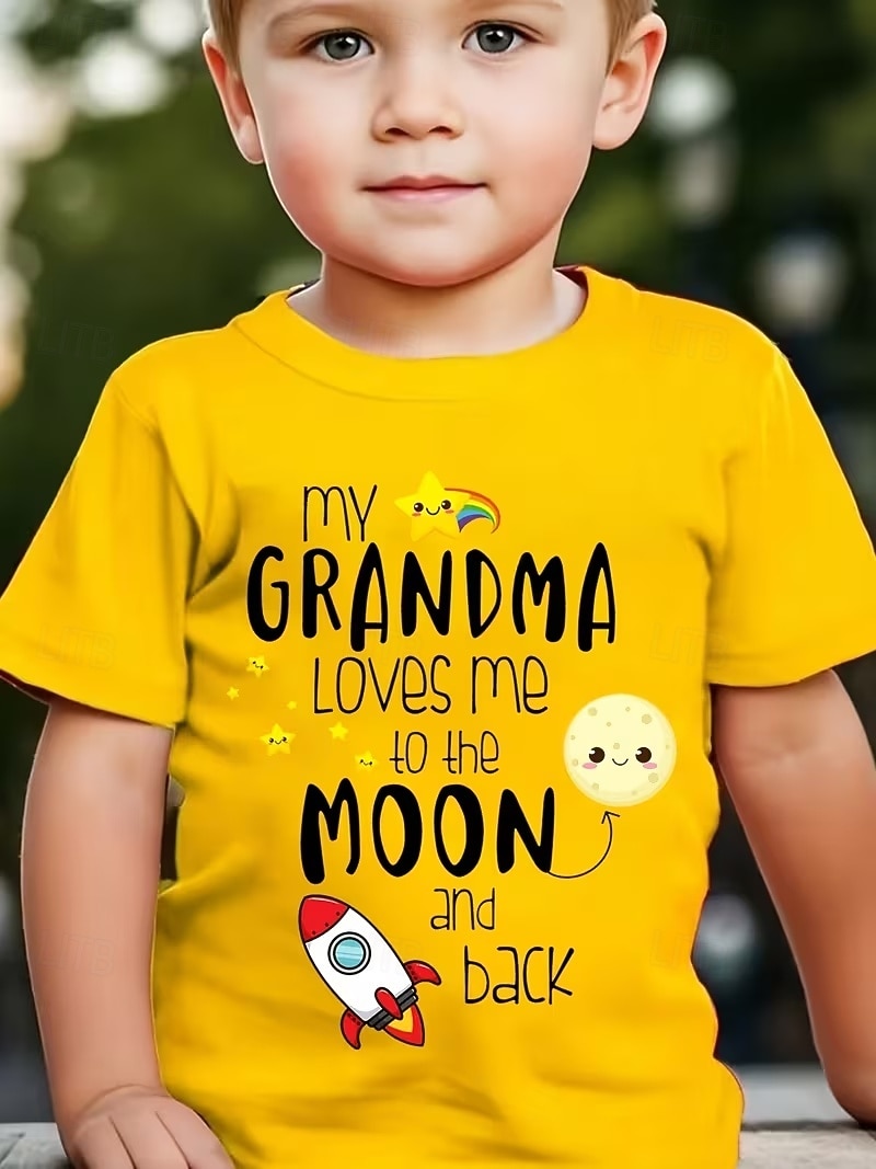 Мальчики 3D Графика Буквы ракета Футболка С короткими рукавами 3D печать Лето Весна Спорт Мода Уличный стиль Дети 4-12 лет Вырез под горло Повседневные на открытом воздухе Стандартный 2026 - $18.49 –P5