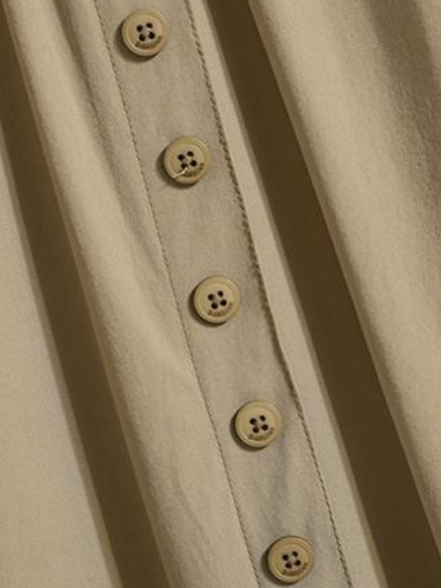 Női Divat Alkalmi Midi Magas derék Szoknyák Sima Zseb Nyúlós Napi Utca Fekete Khakizöld Tavasz Poliészter 2026 - $39.99 –P7