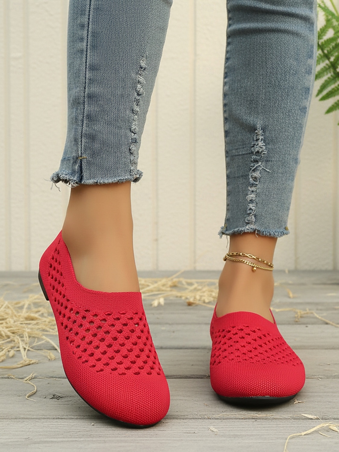 scarpe slip-on da donna in Flyknit traforato azzurro cielo – design traspirante e leggero per passeggiate quotidiane, lavoro, shopping, viaggi e comfort casual del 2026 a $26.99 –P5