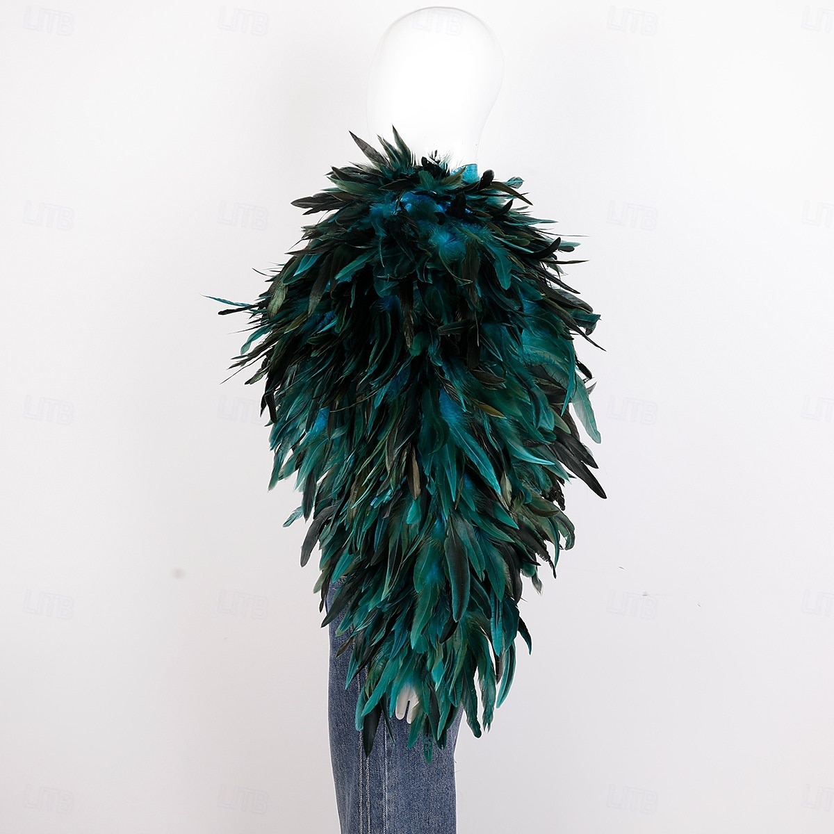 Carnaval 2026 Accesorios de Samba del Carnaval de Río Capa Chal larga de plumas rojas para mujer con lazo de cinta disfraz de actuación del festival de Brasil 2026 - $96.99 –P12