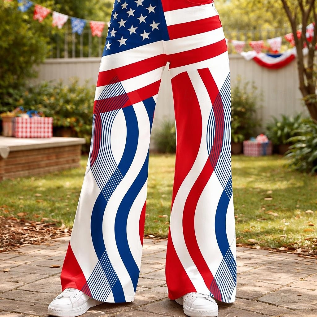 250e anniversaire des États-Unis Rétro Vintage Années 1970 Pantalon Pantalon à jambes larges Hippie Disco Taille haute Déguisement Femmes Mascarade 4 Juillet Jour de l'indépendance Adulte Pantalon de 2026 ? $32.99 –P2