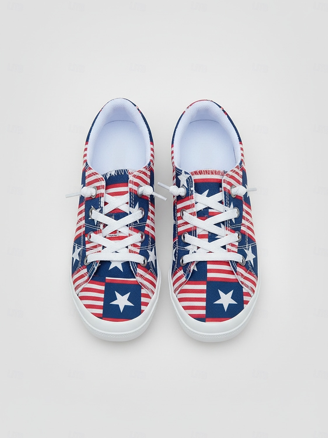Sneakers patriottiche rosse e blu 250 femminili con lacci dell'anniversario dei 250 anni degli Stati Uniti - scarpe casual con stampa a stelle e strisce per la parata del Giorno dell'Indipendenza del 2026 a $34.99 –P2