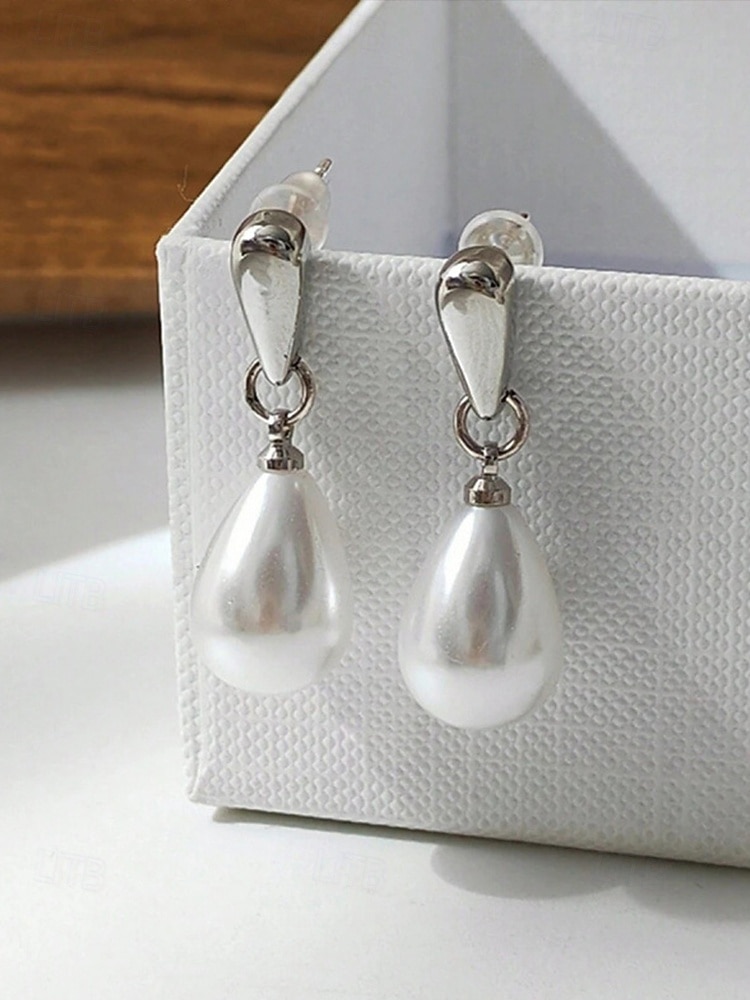 Øredobber med imiterte perler til dame – tilgjengelig i gull og sølv, elegant design for bryllup, kveldsarrangementer og hverdagsbruk 2026 - $7.99 –P6