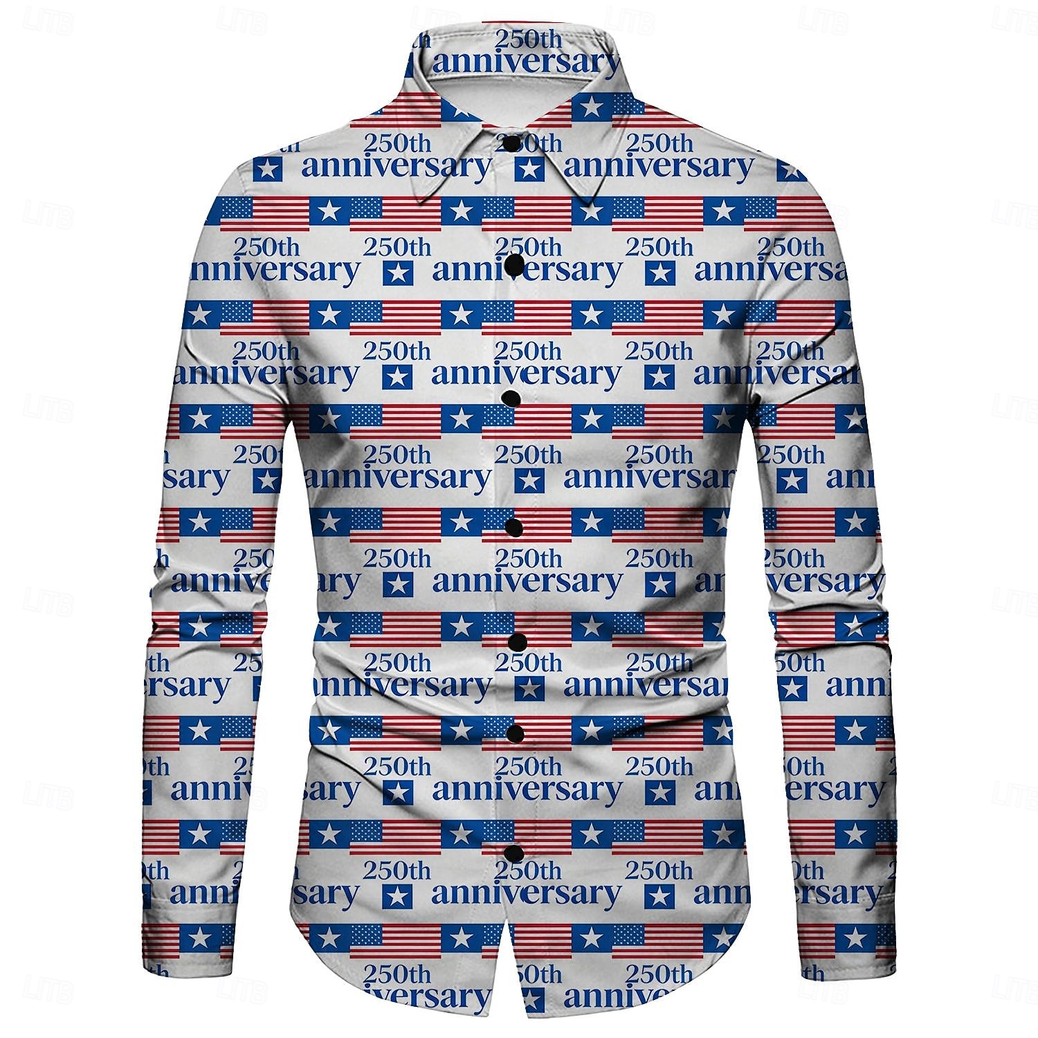 Yhdysvaltojen 250-vuotisjuhla Retro / vintage 1970 luku Pusero Havaijilaispaita Pitkähihainen Hippi Geometrinen Etninen Naamiaispuku Miesten Naamiaiset 4. heinäkuuta Juhla Itsenäisyyspäivä Aikuisten 2026 - $26.99 –P1