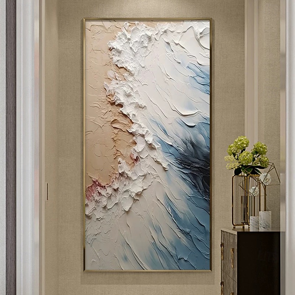 Mintura, peinture à l'huile sur toile représentant des vagues océaniques, peinte à la main. Art mural moderne, abstrait et texturé, idéal pour la décoration intérieure. Toile roulée, sans cadre ni de 2026 ? $80.99 –P2