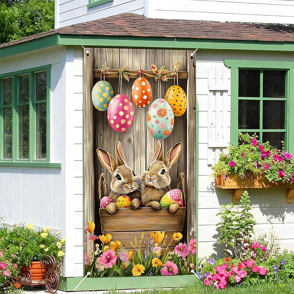 Pâques Affiches Couverture de porte Bannières extérieures Rabbit Mignon 3D Soirée Dortoir Chambre d'adolescents Résidence universitaire Chambre d'amis pour hommes dans une fraternité Arrière-plans de de 2026 ? $17.99 –P9
