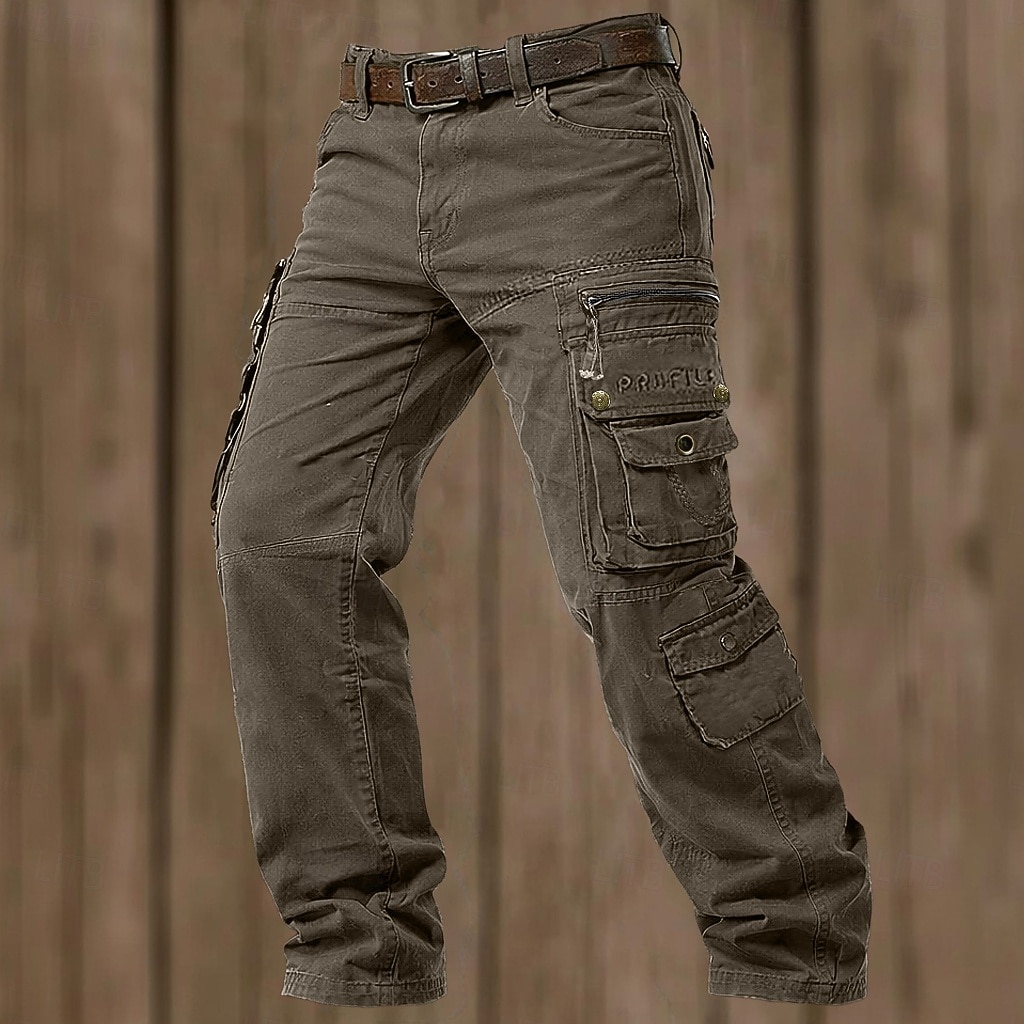 בגדי ריקוד גברים מכנסי קרגו מכנסיים מכנסי עבודה כיס מרובה כיס דש אחיד באורך מלא קזו'אל יומי בָּחוּץ חופשה קלסי מונח בצורה רפויה שחור ירוק צבא קשיח 2026 - AU $66.59 –P1