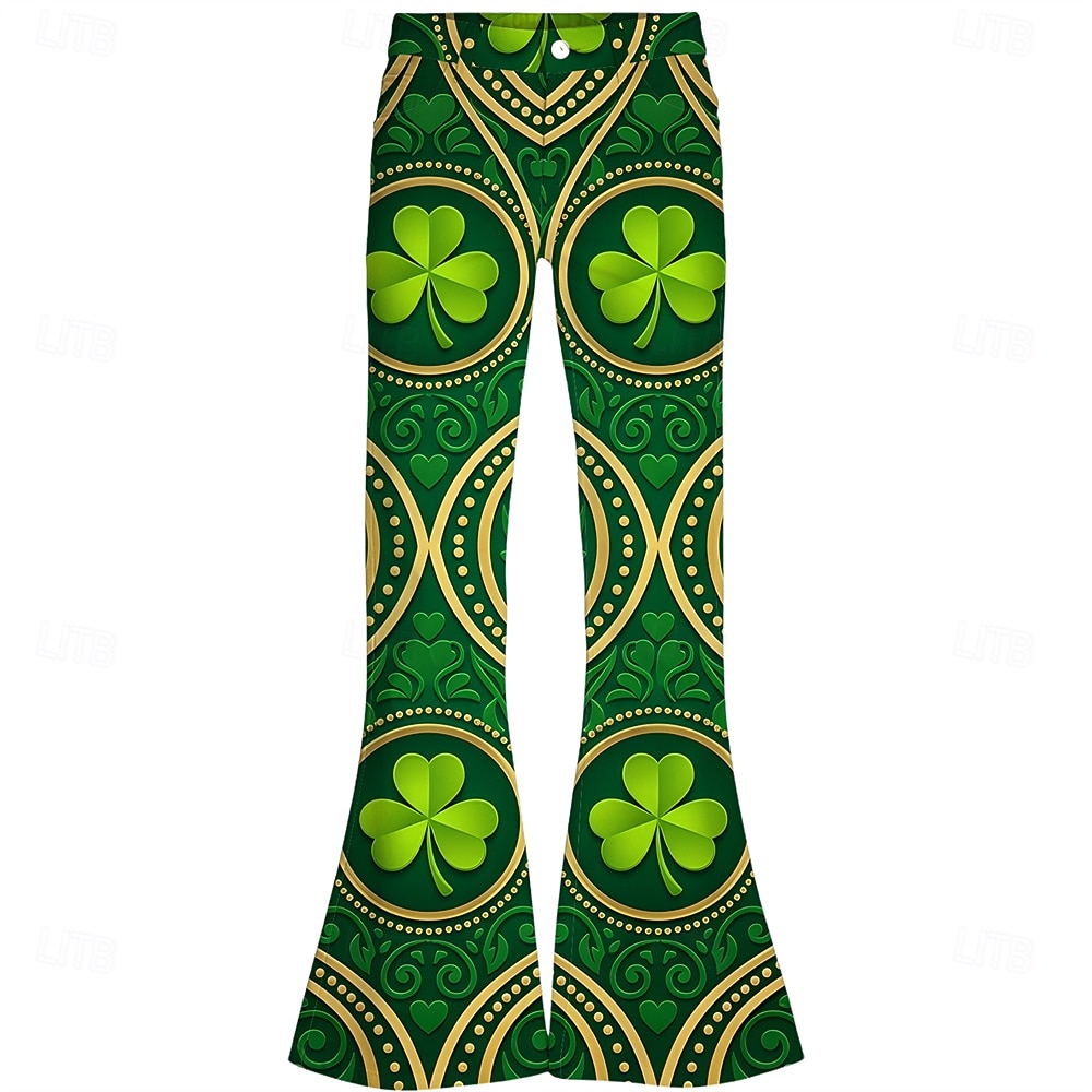 Pyhä Patrick 2026 Retro / vintage 1970 luku Housut Bell Bottom Housut Hippi Disko Korkea vyötärö Naamiaispuku Naisten Pyhän Patrickin päivä Juhla Festivaali Aikuisten Housut 2026 - $35.99 –P2