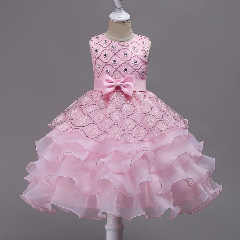Blumenmädchenkleid Mädchen Formelle Kleidung Hochzeitskleidung Party Hochzeit Formell Mode Prinzessin Schön Kleid für die Erstkommunion Netz Einfarbig Ärmellos Rundhalsausschnitt Blau Weiß Ab 4 Jahren 2026 - $36.99 –P5