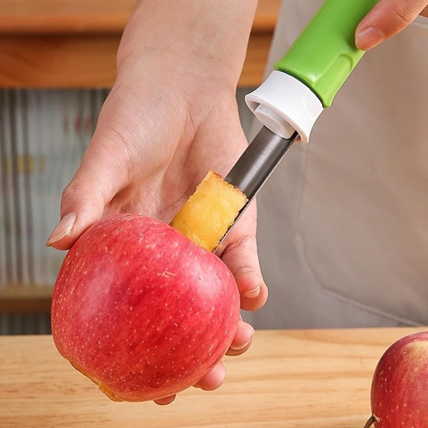 Strumento 2 in 1 per togliere il torsolo e pelare le mele, levatorsoli per peperoni rossi in acciaio inossidabile, levatorsoli multiuso per la cucina di casa, utensili da cucina per frutta e verdura del 2026 a $11.99 –P4