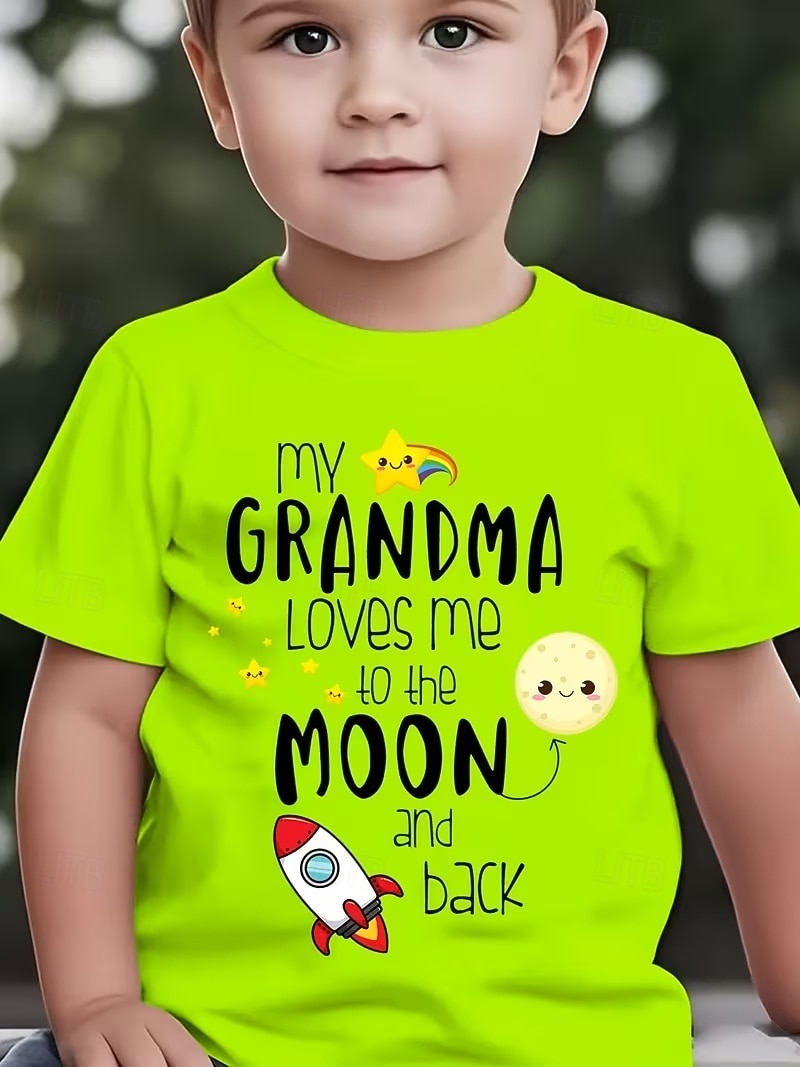 Мальчики 3D Графика Буквы ракета Футболка С короткими рукавами 3D печать Лето Весна Спорт Мода Уличный стиль Дети 4-12 лет Вырез под горло Повседневные на открытом воздухе Стандартный 2026 - $18.49 –P3