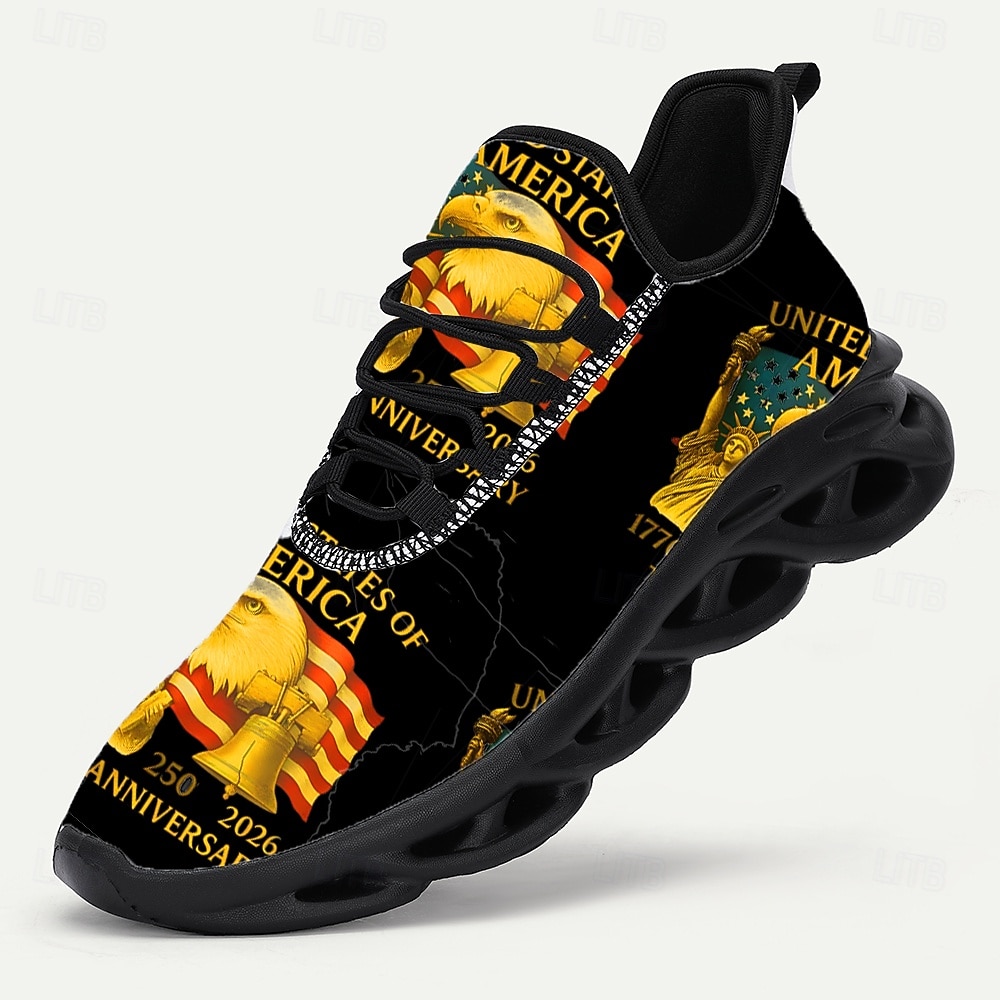 נעלי ספורט פטריוטיות לגברים, עיצוב נועז של "250 שנה לאמריקה", נוחות ואופנתיות, מושלמות לחגיגות יום העצמאות 2026 - $42.99 –P3