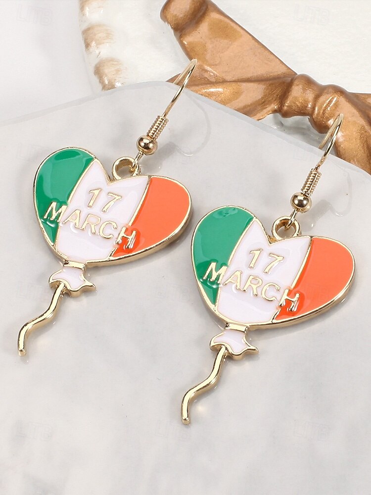 Damörhängen i legering med hängen till fest, St. Patrick's Day-motiv, flermönster med shamrock och pyssling, roliga festliga irländska smycken för högtidsfester, parader och festkläder 2026 - $7.99 –P15