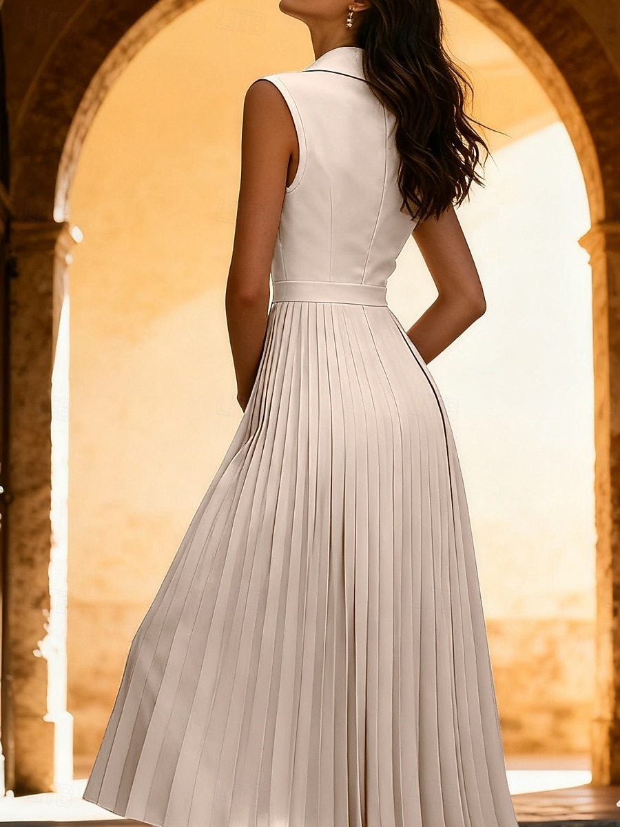 Damskie Sukienka midi Sukienka do pracy Sukienka kamizelka Elegancja Moda Nowoczesny Na zewnątrz Biuro Urlop Regularny Równina Bez rękawów W serek Morelowy Lato Wiosna 2026 - $37.99 –P3