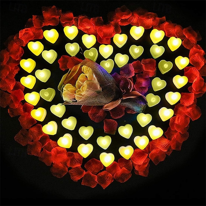 Heart Shape LED Candles Light Pack of 24, Flameless Flickering Love Candle Light for Marriage Proposal, Wedding, Valentine's Day, Anniversary, Thanksgiving 2026 - $17.99 –P4