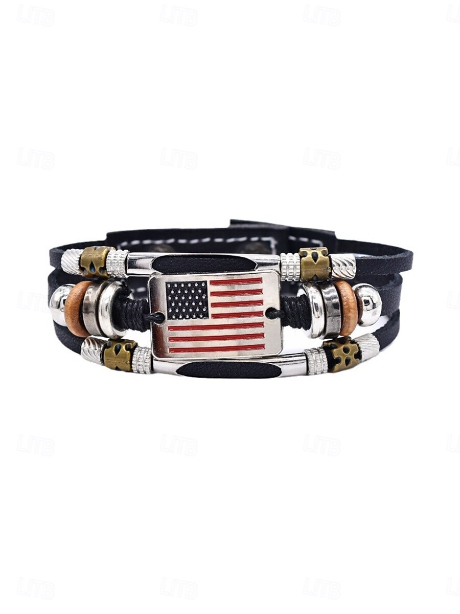 Thick Chain Weave Fashion Personalized Leather Bracelet Jewelry Black For Daily Gift Holiday 2026 - $11.49 –P1