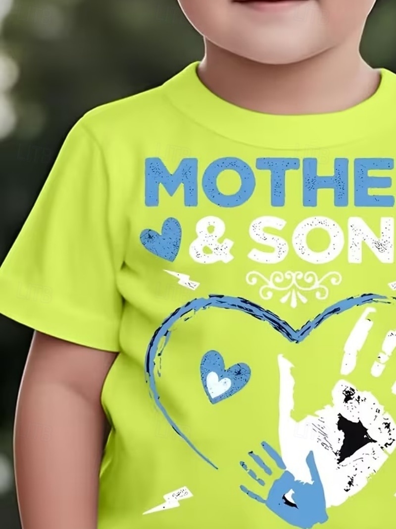 Chico 3D Corazón Graphic Camiseta Manga Corta Impresión 3D Verano Primavera Deportes Moda Ropa de calle Niños 4-12 años Cuello Barco Casual Diario Exterior Ajuste regular 2026 - $19.49 –P4