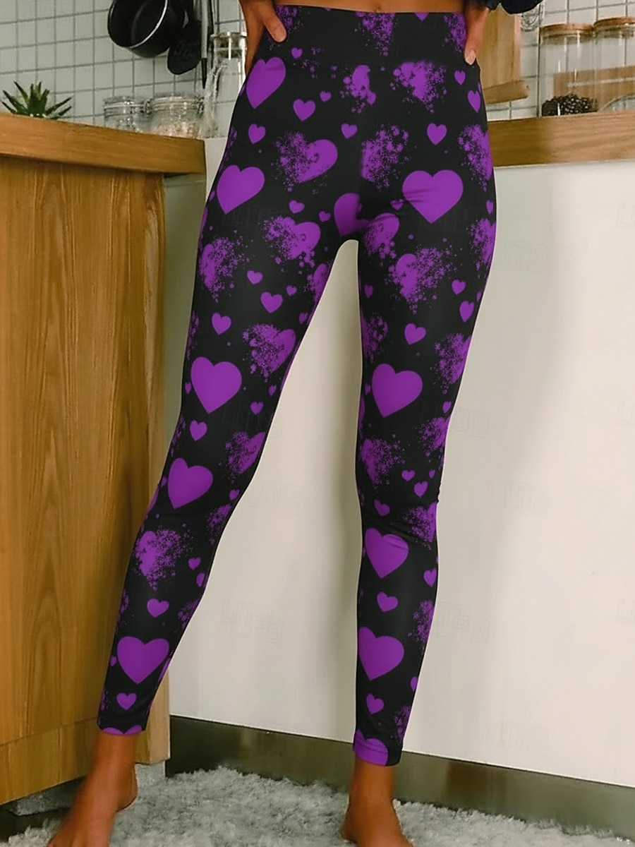 Dames Leggings Gezellige leggings Vakantie Casual Volledige lengte Hoge taillePantsValentijnsdag Hart Grafisch Opdrukken Comfort Comfortabel Rekbaar Casual Dagelijks Vakantie Wit Blozend Roze Rood 2026 - $20.99 –P4