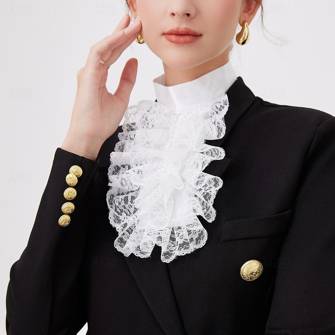 Vintage Rococó Vitoriano Colar destacável Princesa Senhora Renda Fantasia Mulheres Carnaval dia das Bruxas feira renascentista Adulto Mais Acessórios Todas as Estações de 2026 por $17.49 –P3