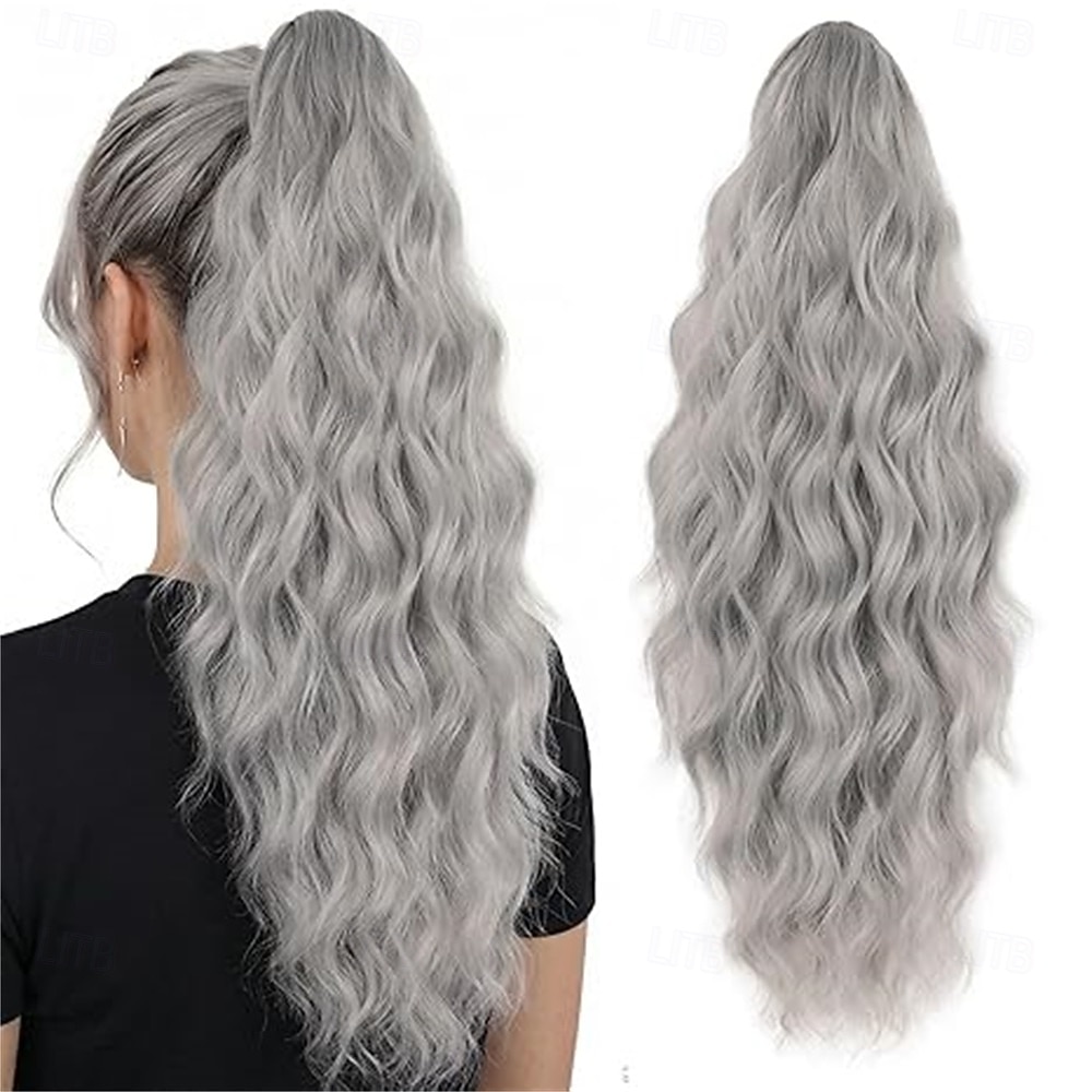 Haarextensie met clipsluiting, 45 cm (18 inch), synthetische haarextensie, lang, golvend, krullend, met clipsluiting, pluizig, natuurlijk ogend, voor dagelijks gebruik door vrouwen (lichtbruin gemengd 2026 - $16.49 –P12