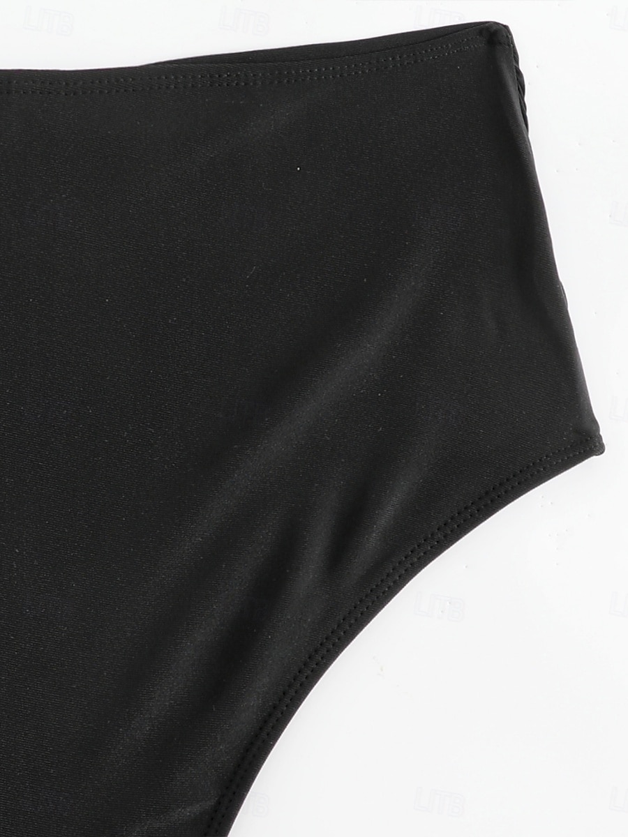 Per donna Costumi da bagno Boxer elasticizzati Costume da bagno Vita alta Vacanza Abbigliamento da Spiaggia Tinta unica Senza Maniche Costumi da bagno del 2026 a $19.99 –P6