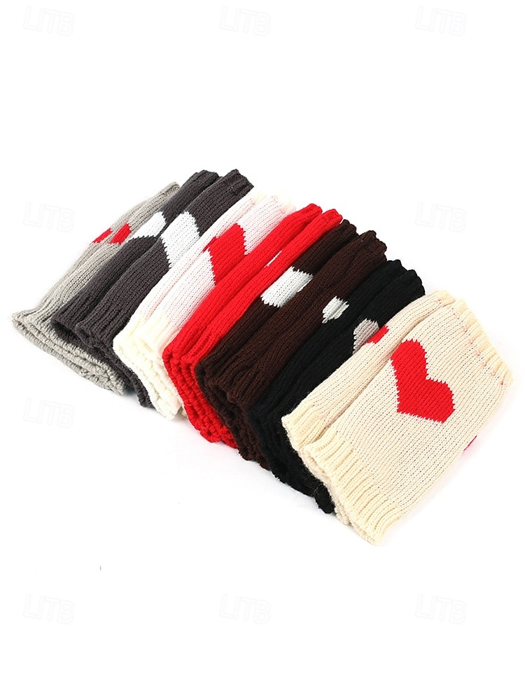 Naisten neulotut kynsikkäät sydänkuviolla, useita värejä, sopivat täydellisesti ystävänpäivään ja syksyn/talven arkikäyttöön 2026 - $9.99 –P5