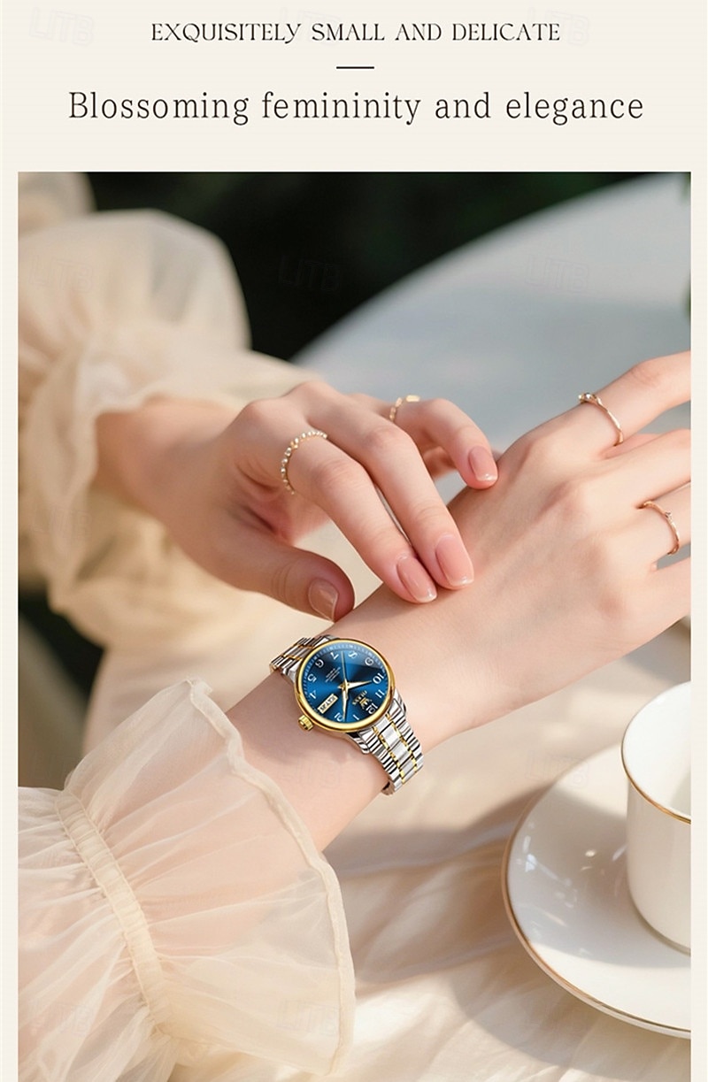 Mother's Day Gift OLEVS Women's Business Watch With Luminous Calendar, Week Display, Fully Automatic Mechanical Movement, Casual And Fashionable Digital Watch, Waterproof, Sporty Women's Wristwatch 2026 - $94.99 –P16