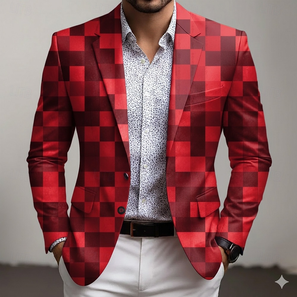 Per uomo Geometrico Giacca blazer Cappotto Confortevole Traspirante Artistico Casual Casuale Quotidiano Abbigliamento da sera Stampa 3D Bottoni Multi-tasche Autunno & Inverno Primavera Dentellato del 2026 a $85.99 –P3