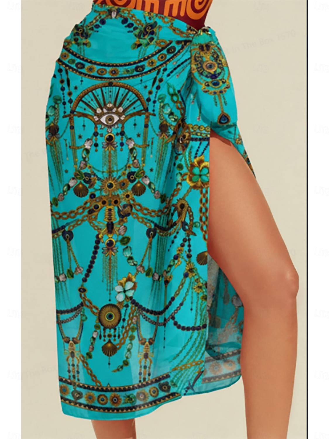 saída de praia dupla face em chiffon fluido com joias vintage de 2026 por $44.99 –P1