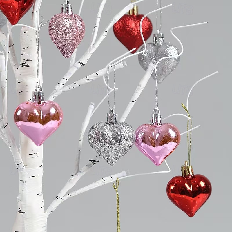 Valentine's Day Decor Lighted Birch Tree with Heart Ornaments, Romantic Heart-Shaped Birch Tree Lamp, Tabletop Artificial Trees Lights for Indoor Decor, Cozy LED Mood Lighting for Home Decor 2026 - $28.99 –P10