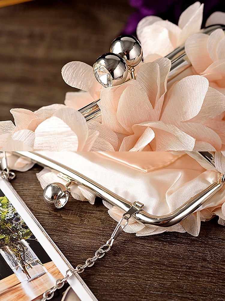 Women's Polyester Floral Clutch Bag with Short Chain Strap, Elegant 3D Petal Design, Multicolor Options, Lightweight Evening Handbag, Perfect for Weddings, Parties & Formal Events 2026 - $24.99 –P8