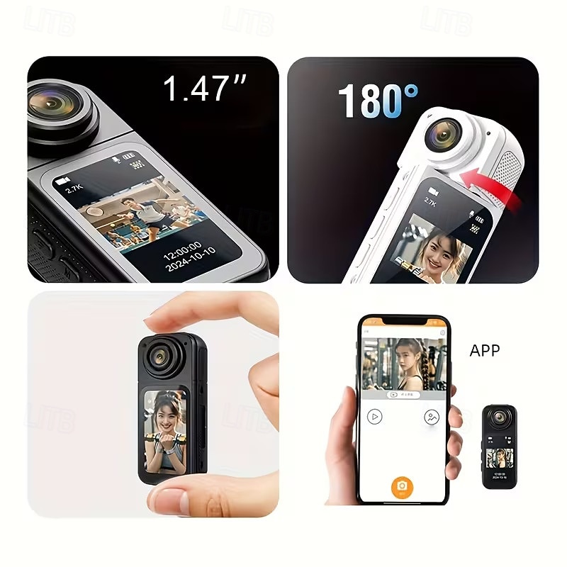 Câmera de polegar ultra HD 2.7K com tela IPS de 1,47 polegadas, gravação em loop, mini câmera de vlog portátil com suporte magnético, ideal para esportes, viagens, momentos em família e aventuras. de 2026 por $69.99 –P4