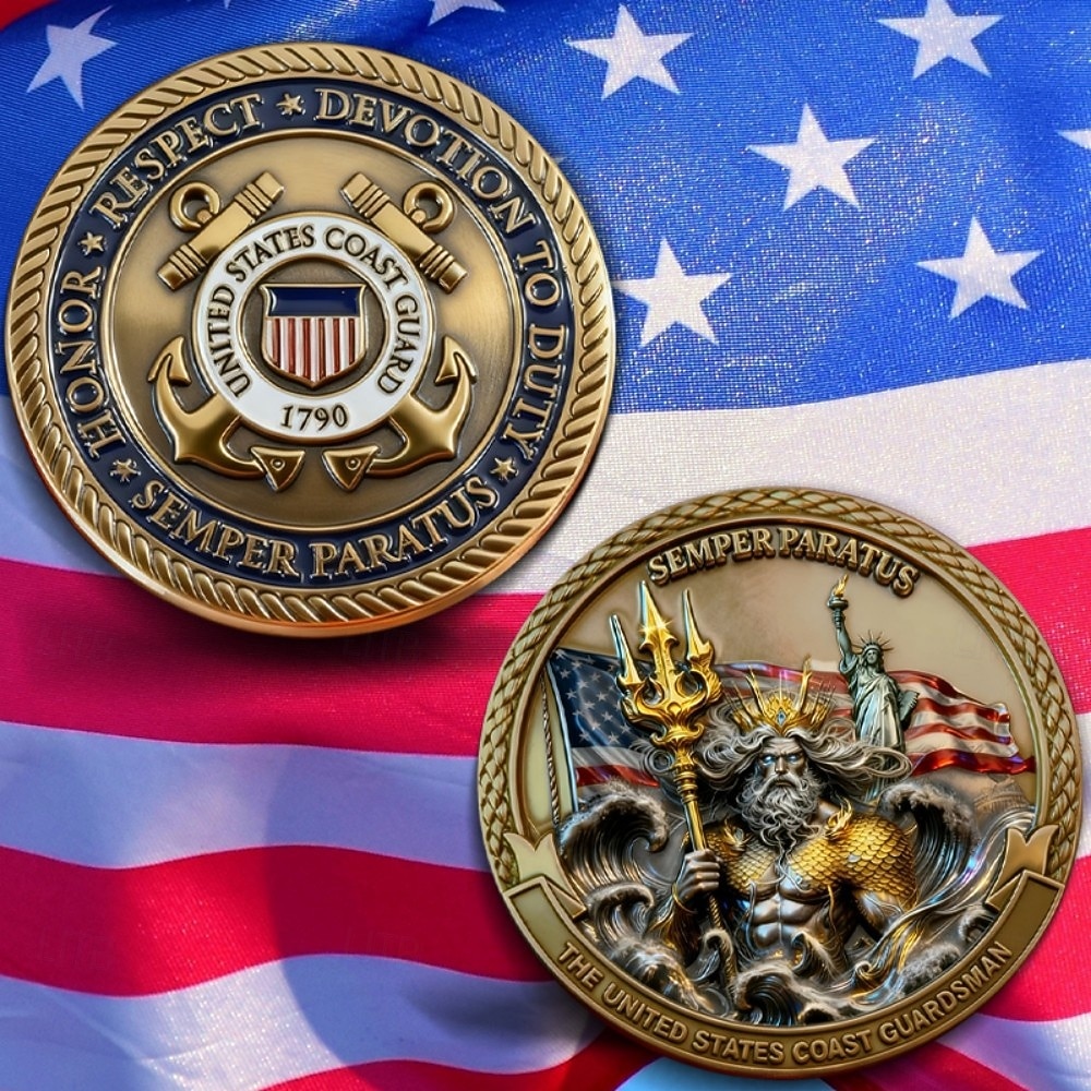 U.S. Coast Guard minnemynt 250-årsjubileum metall utfordringsmynt patriotisk militær samleobjekt heder og tjeneste hyllestgave veteraner aktive og samlere semikvadransjubileum 2026 - $19.99 –P1