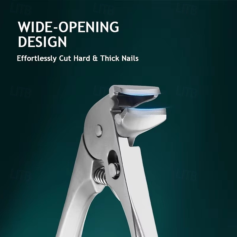 černé zahnuté kleštičky na nehty, ergonomické &snadné pro seniory, široký rozevření čelistí, šikmý nástroj na zastřihování hlav, ultra široký rozevření čelistí, odolný zastřihovač s protiskluzovou 2026 - $30.99 –P5