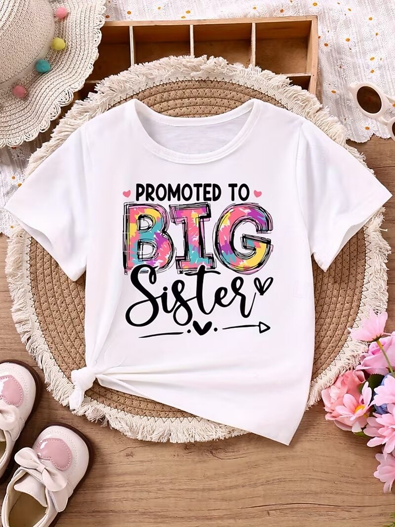 Girls' 3D Graphic Letter T shirt Tee Short Sleeve 3D Print Summer Spring Sports Fashion Streetwear Kids 4-12 Years Crew Neck Casual Daily Outdoor Regular Fit 2026 - $16.99 –P3