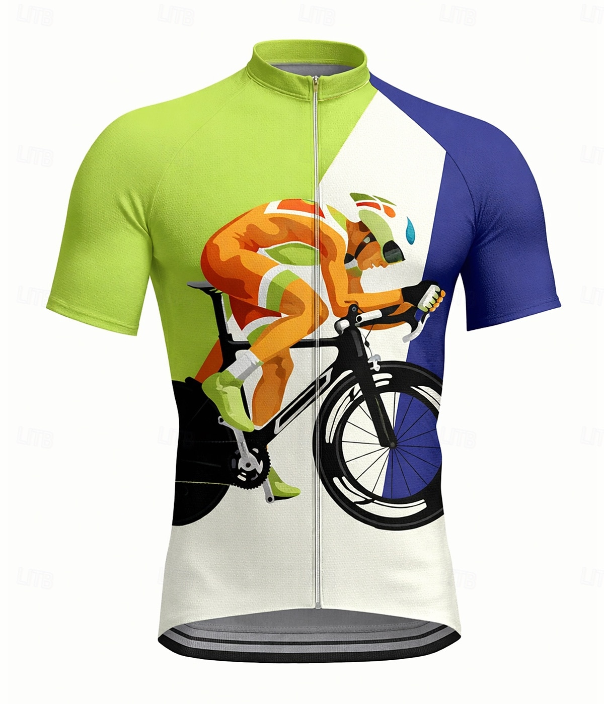 Voor heren Wielrenshirt Grafisch Geometrisch Korte mouw Fietsen Shirt Kleding Bovenlichaam met 3 achterzakken UV-bestendig Sneldrogend Rits Aan De Voorzijde Reflecterende strips Sport Geel Rood Oranje 2026 - $30.99 –P4