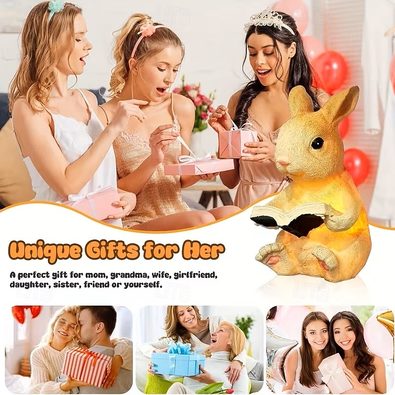 Op zonne-energie werkende hars konijn tuinlamp creatieve dierenlamp waterdichte buitenverlichting villa gazon pad paas feest decoratie 2026 - $23.99 –P6