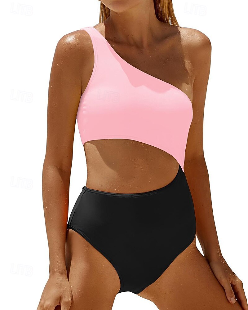 نسائي ثوب السباحة لباس السباحة ون بيس لون سادة سريع جاف عالية المرونة بدون كم ملابس السباحة تزلج على الماء عطلة سباحة الصيف 2026 - $17.99 –P10