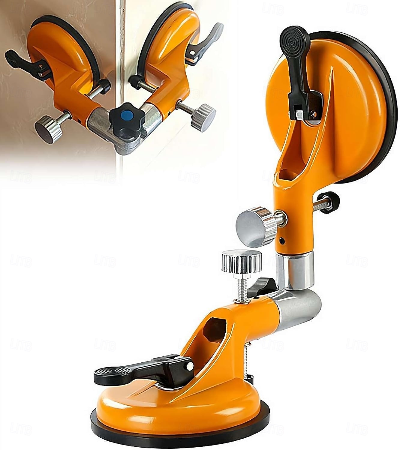 bezešvý švový upevňovač s nastavitelnými vakuovými přísavkami 90-270 stupňů pro vyrovnání spojů švů, profesionální nástroj pro instalaci pevných desek na žulu, kámen, mramor, desky, oranžová 2026 - $42.99 –P1