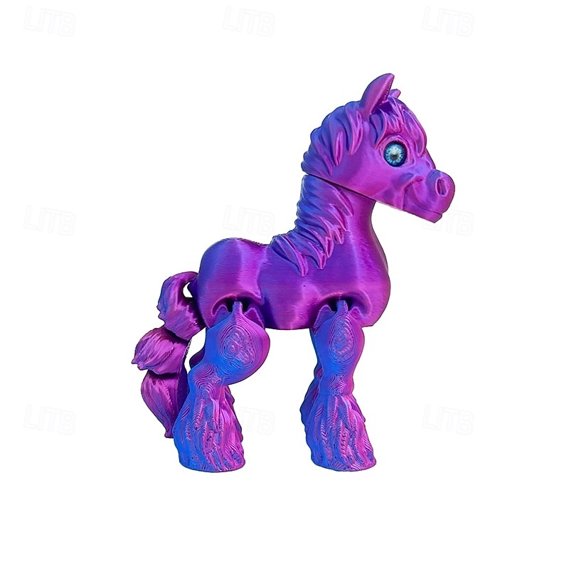 3D-printet hestestatue med bevegelige ledd, realistisk hestefigur med uttrykksfulle øyne &fluffy manke, utendørs kinesisk nyttårsdekorasjon, gave til hest som blir født i år, skrivebord &hyllepynt 2026 - $9.99 –P8