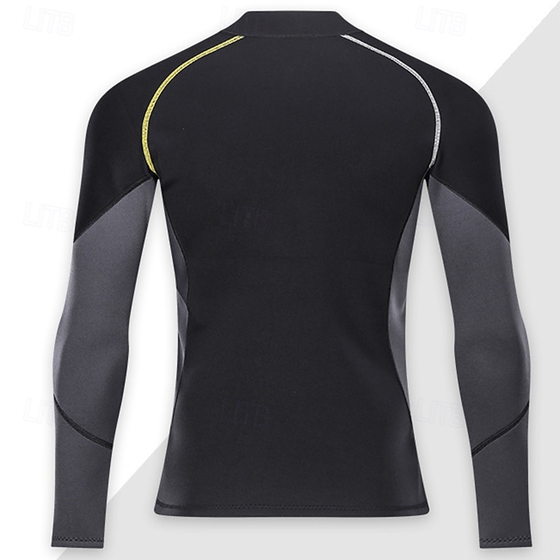 ZCCO Per uomo 1,5 mm Top sottomuta Tuta termica integrale Parte superiore della muta in neoprene da 1,5 mm Color-blocking Cerniera Frontale Termico Addensato Protezione UV Manica Lunga Costume da del 2026 a $49.99 –P4