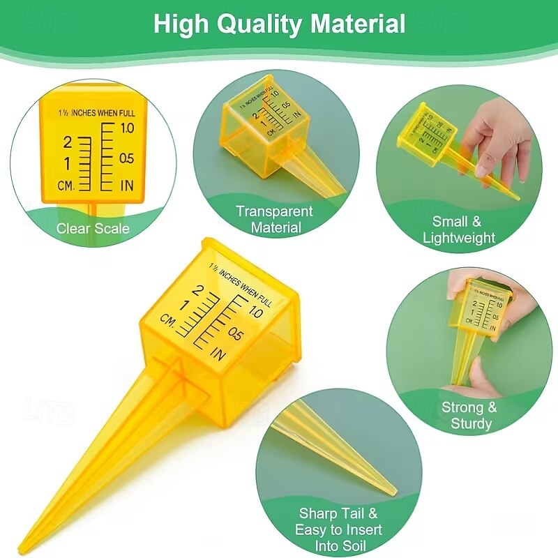 10 buc pluviometre, pluviometru pentru aspersoare de 1,8" cu gură largă, instrument de măsurare a apei în exterior, galben strălucitor, pentru gazon, curte, grădină, plante în ghiveci 2026 - $21.99 –P9