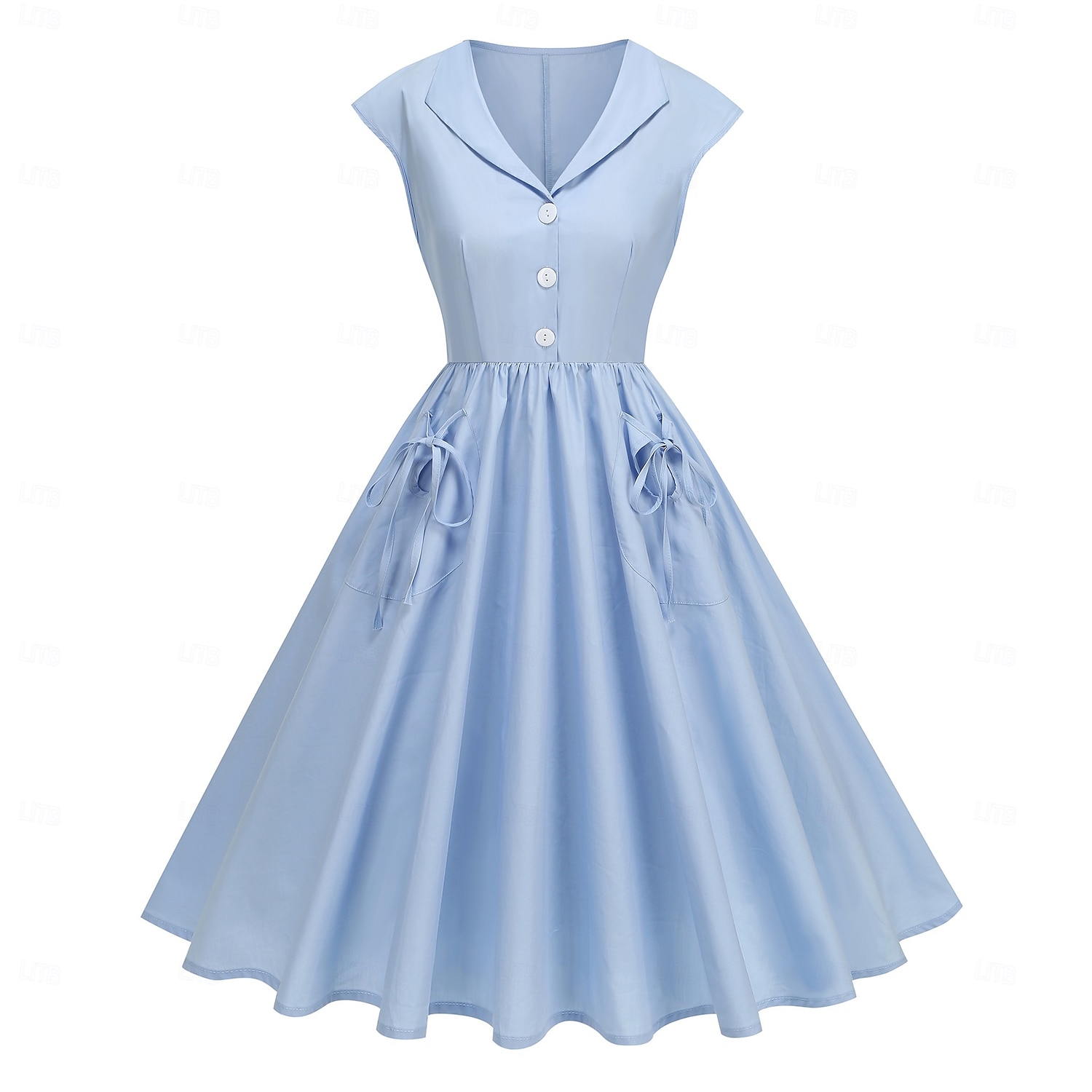 1950s Hepburn Retro Vintage Midi A-Line Dress Swing Dress Flare Dress Short Sleeves A-Line Fancy Dress Women's Carnival Valentine's Day Masquerade Vacation Dailywear Bachelorette Party Adults Dress 2026 - HUF 14579 –P15