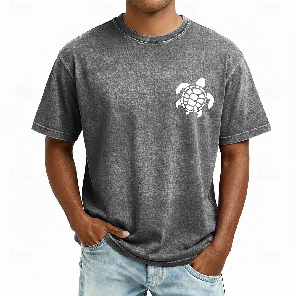 Per uomo Tartaruga Maglietta Manica Corta maglietta Lavaggio acido Girocollo Camicia Vintage Retrò Casuale Spiaggia Viaggio Blu Viola Grigio Estate Primavera Abbigliamento M L XL 2XL 3XL del 2026 a $21.99 –P3