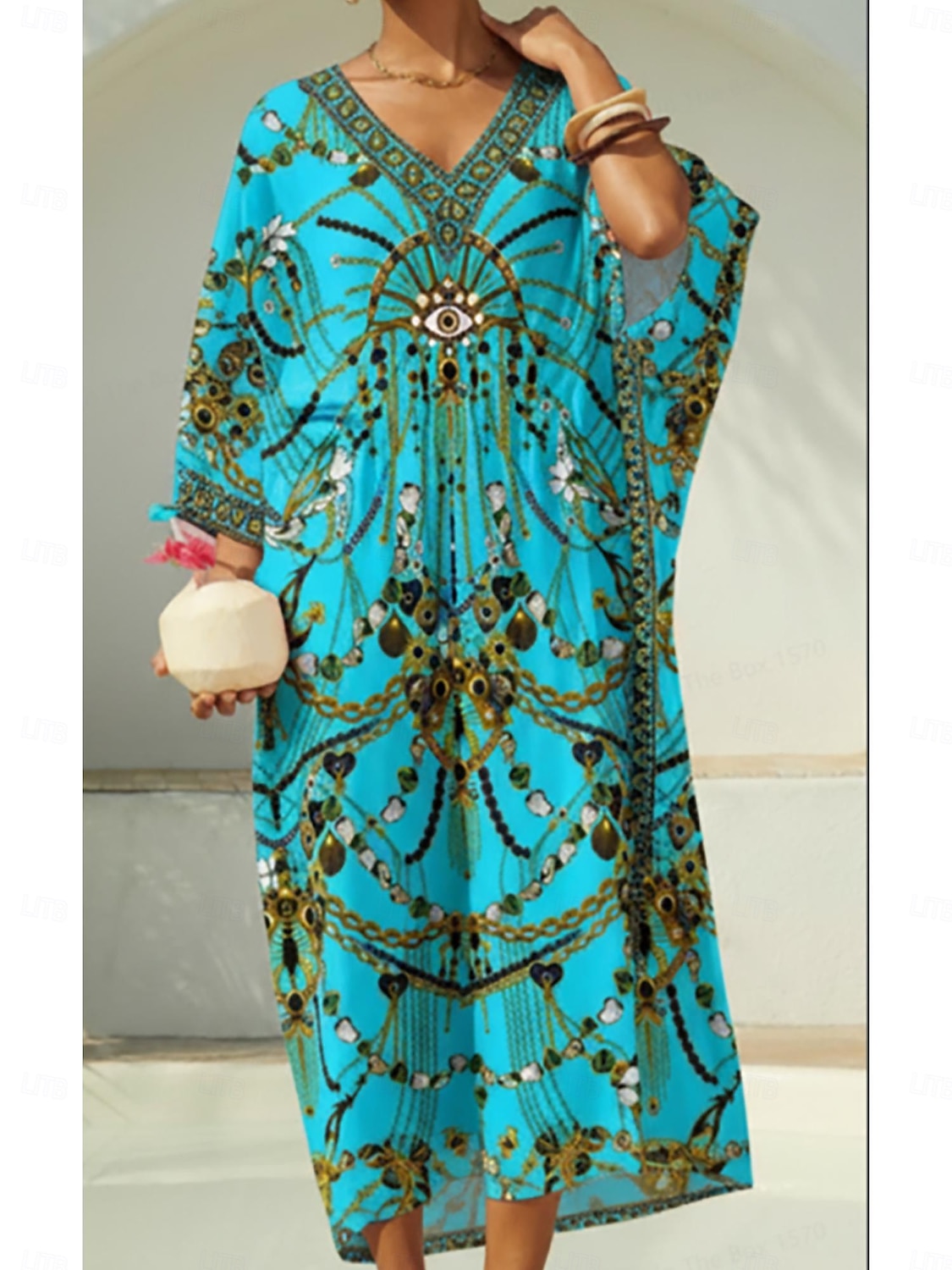 caftano da vacanza in chiffon con gioielli vintage del 2026 a $91.99 –P1