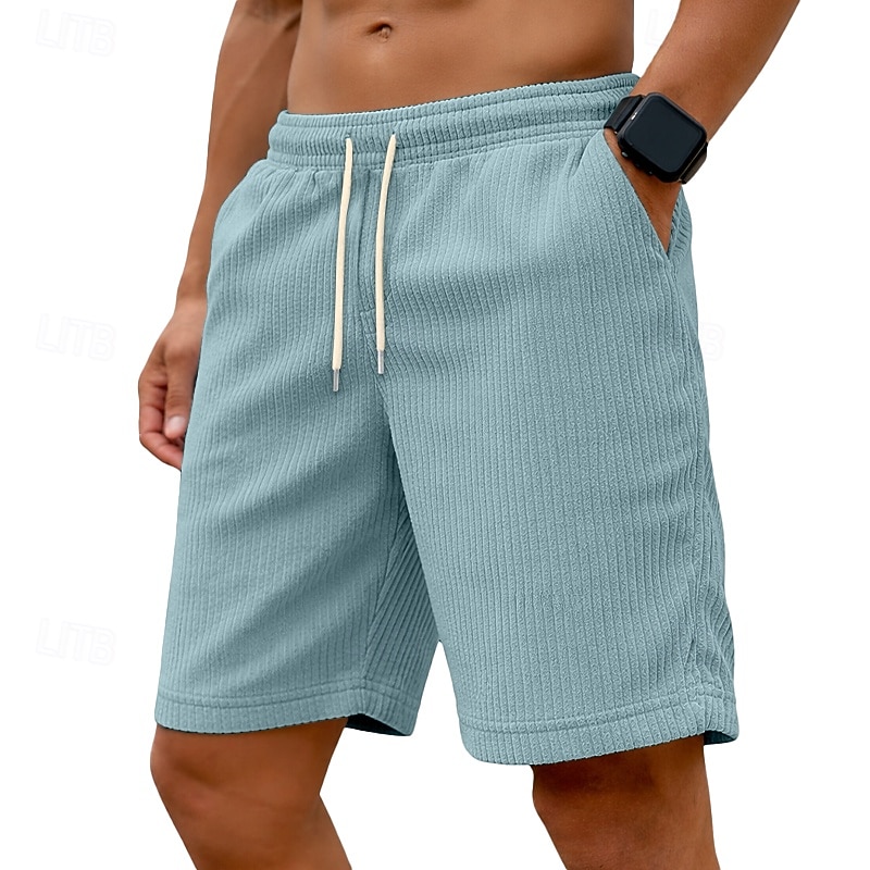 Per uomo Shorts Pantaloncini casual Pantaloncini di velluto a coste Tasca Elastico in vita Semplice Comodità Traspirante Sopra il ginocchio Casuale All'aperto Spiaggia Vacanza Moda Nero Bianco del 2026 a $20.99 –P3