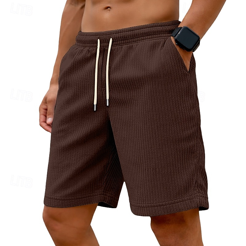 Per uomo Shorts Pantaloncini casual Pantaloncini di velluto a coste Tasca Elastico in vita Semplice Comodità Traspirante Sopra il ginocchio Casuale All'aperto Spiaggia Vacanza Moda Nero Bianco del 2026 a $20.99 –P6