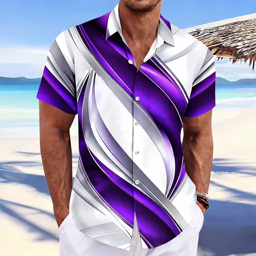 Voor heren Overgangskleur Abstracte kunst Overhemd Zomer overhemd Overhemd met knopen Korte mouw Mode-casual Buiten Vakantie Dagelijks gebruik Zomer Lente Strijkijzer 3D-afdrukken shirts met kraag 2026 - $25.99 –P5